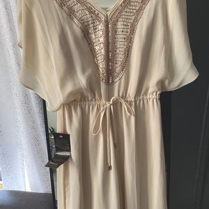 BEBE cream Brown studded Jumpsuit.